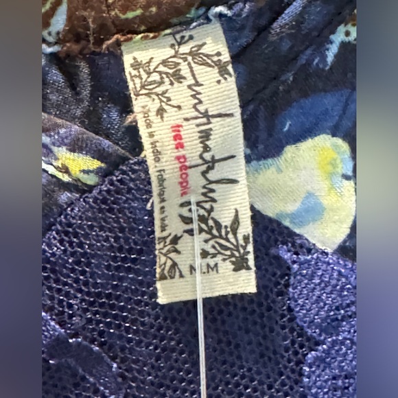 Free People Sunfade Slip Dress Navy Combo size medium NWT - Picture 9 of 11